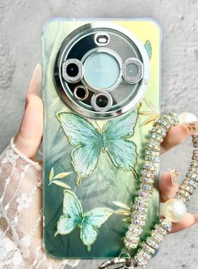 适用于华为mate70手机壳mate60pro保护套mata50夏天绿色高级感mete40新款30女mt70pro十全包镜头防摔50e蝴蝶