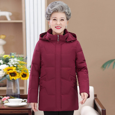 中老年羽绒服大码妈妈冬装加厚