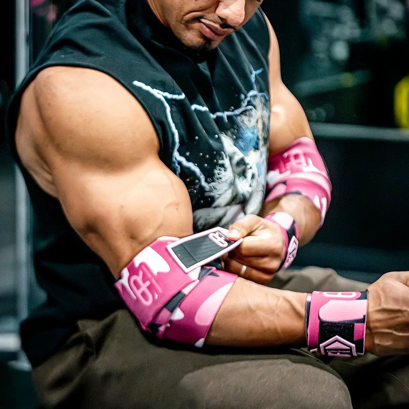 PR轮子哥马赛克硬护腕健身卧推强支撑力量举训练专业大重量护手腕
