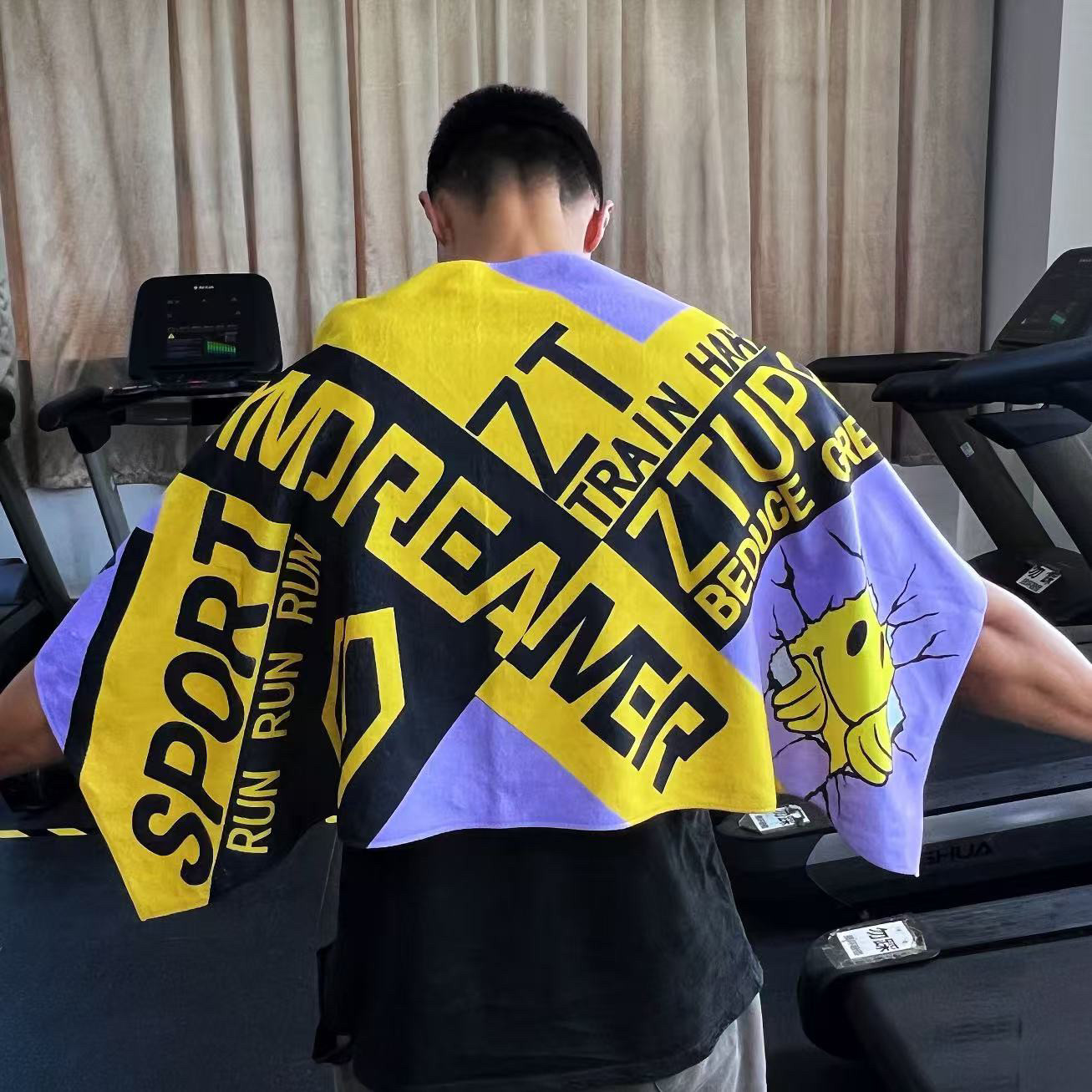 健身擦汗加长GD运动毛巾吸汗擦汗
