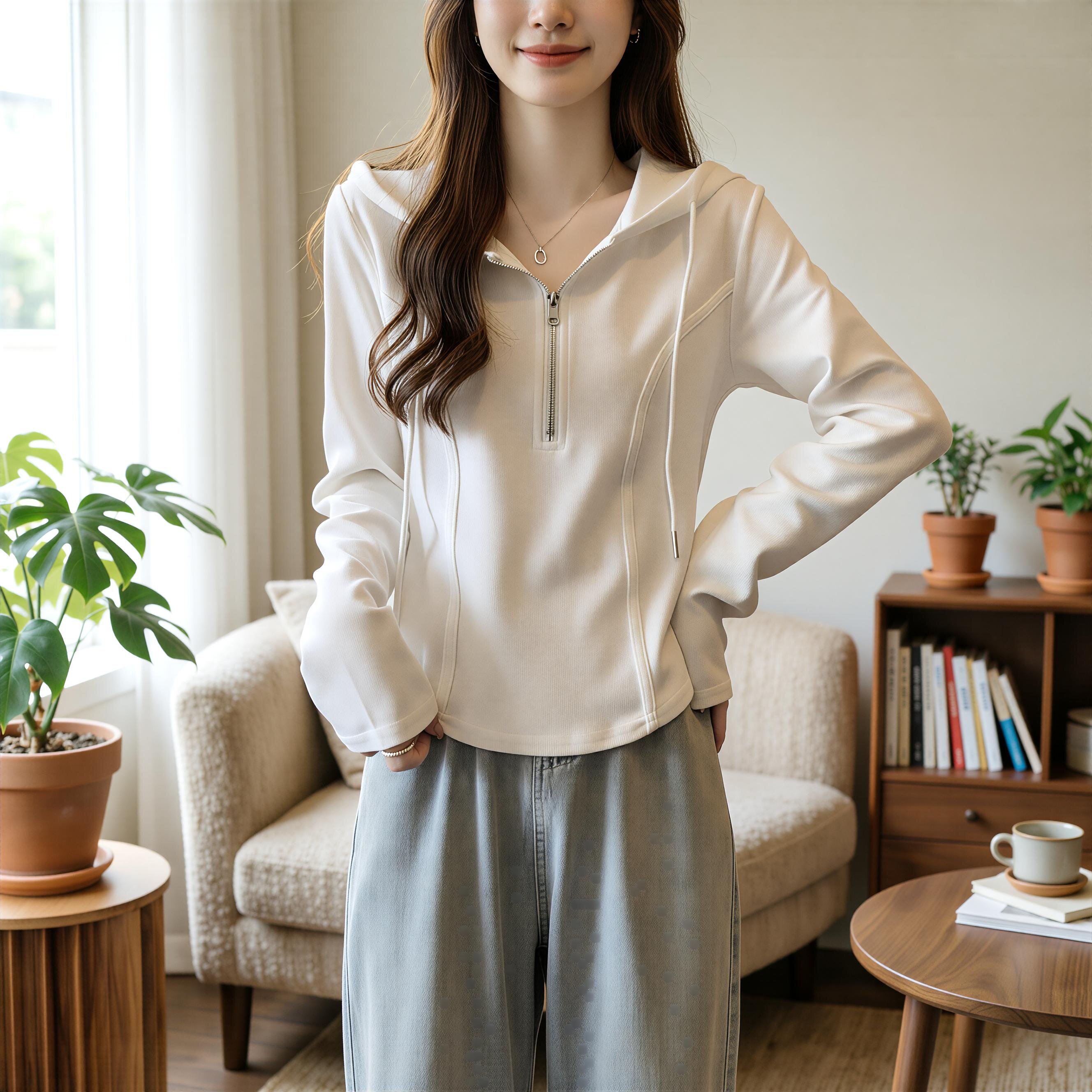 胖mm大码女装正肩显瘦棉长袖t恤秋冬韩版时尚洋气连帽上衣潮200斤