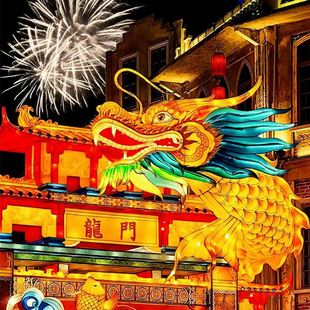 端午节龙舟龙头灯笼发光道具竹筏夜游龙头灯网红打卡龙凤花灯定制