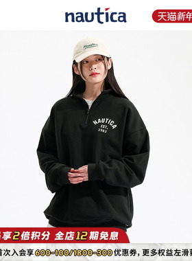 【官方正品】nautica 白帆日系中性宽松休闲半开襟卫衣JPKW4302