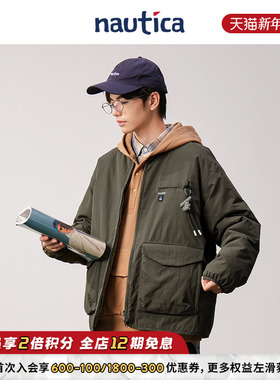 【官方正品】nautica白帆 日系中性贴布大口袋宽松百搭外套JW5348