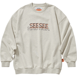 【明星同款】nautica x SEESEE联名日系中性宽松圆领卫衣SSKW3301