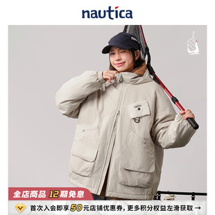 日系宽松舒适立体口袋棉服厚外套JW5481 nautica白帆 官方正品