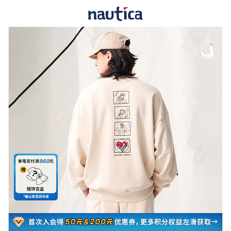 【联名系列】nautica whitesail 日系中性经典圆领卫衣