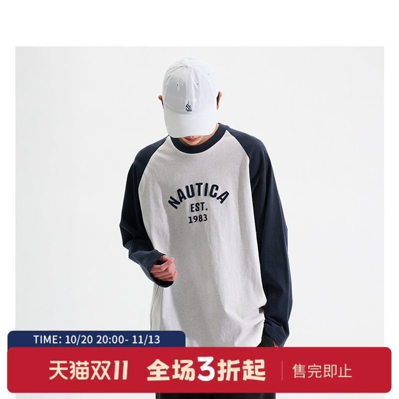 nauticawhitesail长袖圆领T恤