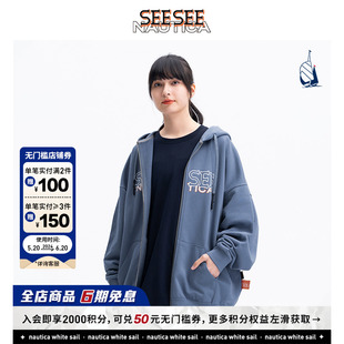 nautica 联名限量 SEESEE联名日系中性拉链卫衣潮SSKW4111