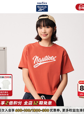 【联名系列】nautica白帆 x Reebok日系女士经典短款T恤RB53TW69