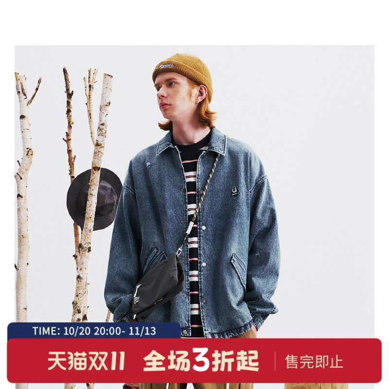 nautica white sail日系中性复古街头牛仔薄外套夹克