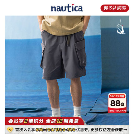 【官方正品】nautica 白帆日系无性别廓形工装机能休闲短裤BW3214