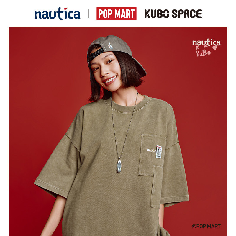 nautica×POPMART泡泡玛特KUBO联名双贴袋短袖圆领T恤PMTW6110