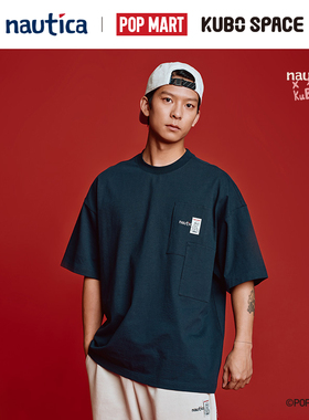 nautica×POPMART泡泡玛特KUBO联名双贴袋短袖圆领T恤PMTW6111