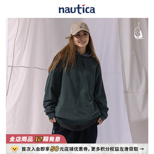 白帆 nautica 日系重磅无性别廓形圆领卫衣KW2303 官方正品