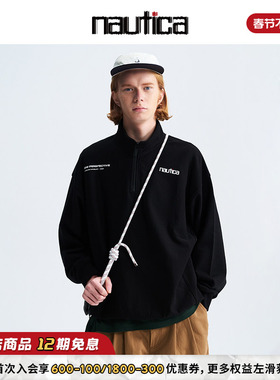 【联名系列】nautica×河村康辅联名日系中性休闲潮流半拉链卫衣