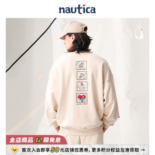 POPBOY日系中性经典 nautica白帆 圆领卫衣PBKW4463 联名系列