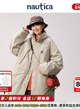 【官方正品】nautica白帆 日系中性宽松中长款三合一羽绒服JW5346