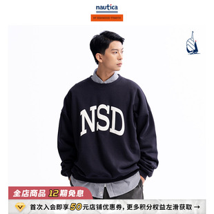 nautica日系中性logo圆领卫衣HYKW4113 汤本弘通监制 官方正品