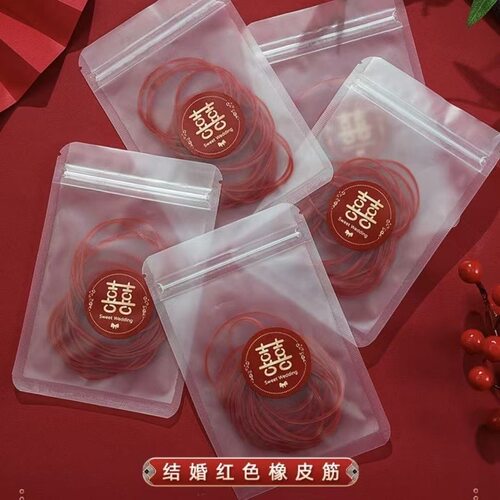 高弹红色皮筋婚庆捆钱带