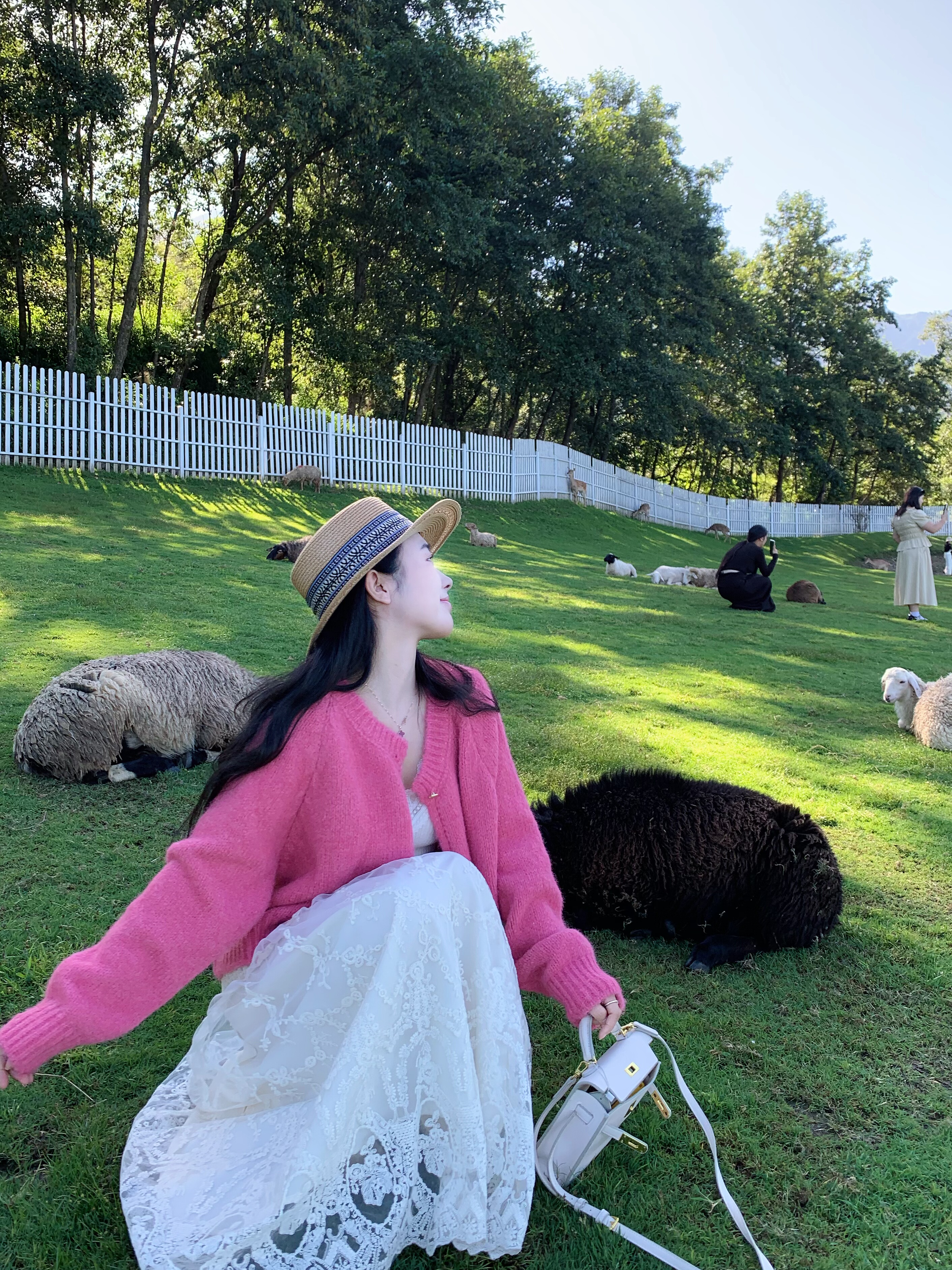 陈可爱2025新款枚粉色金扣开衫毛衣外套女慵懒舒适通勤开衫上衣