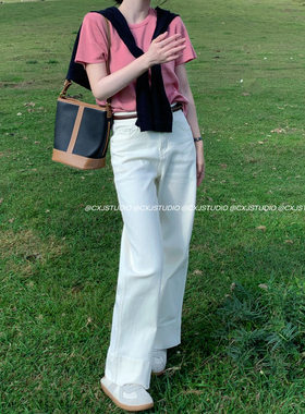 陈可爱 2026春款小个子直筒牛仔裤高级棉弹力修饰腿型直筒裤