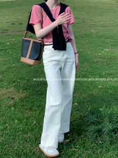 高级棉弹力修饰腿型直筒裤 小个子直筒牛仔裤 2026春款 陈可爱