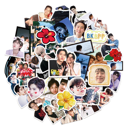 bkpp cp双人混合贴纸泰百手账防水ins风笔记本比尔金 pp防水贴纸