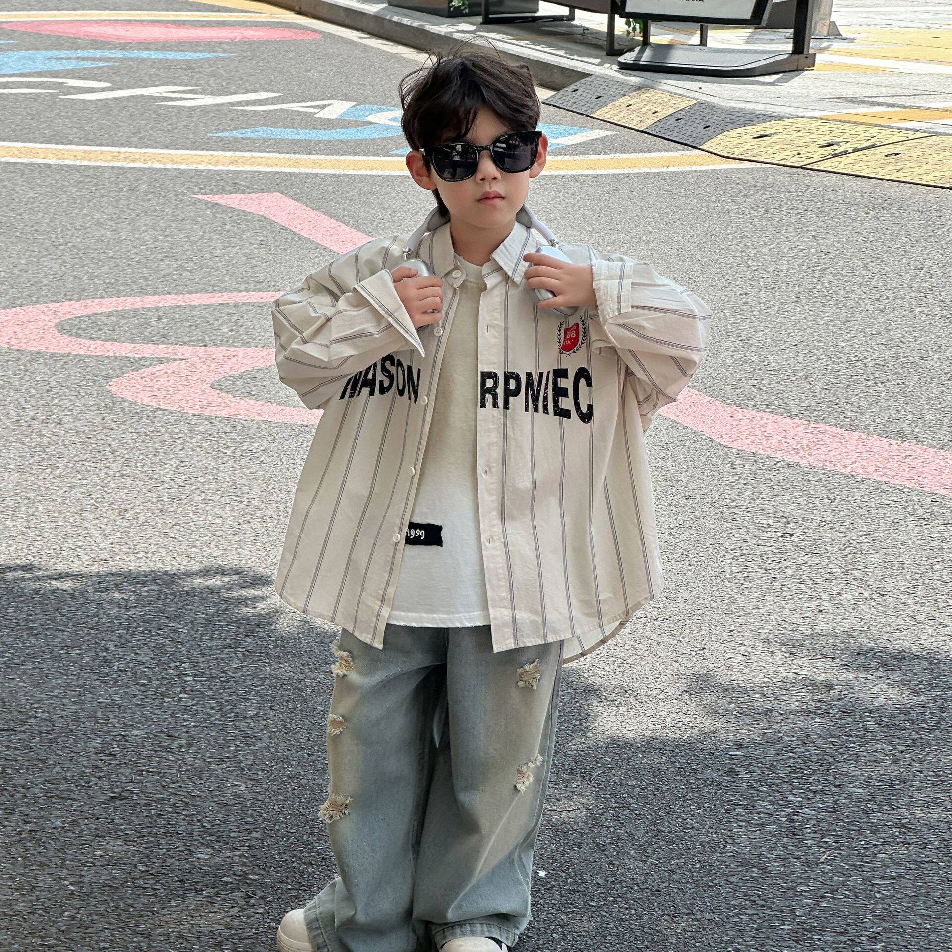 织里童装男童衬衫外套2026秋季新款儿童长袖上衣宝宝男孩纯棉衣服