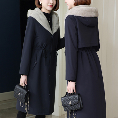 中长款修身显瘦皮草外套冬