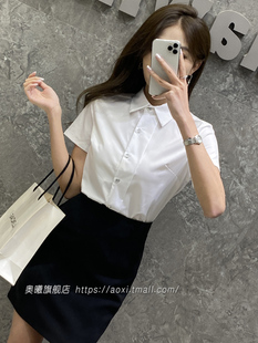 白衬衫女2023春夏季新款气质简约上班族白领职业衬衣套装裙高级感