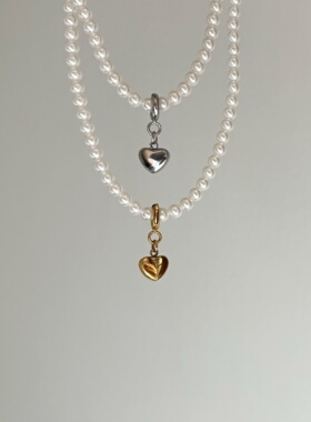 Rina's小爱心钛钢镀金高保色时尚简约项链手链用可拆卸可打开吊坠