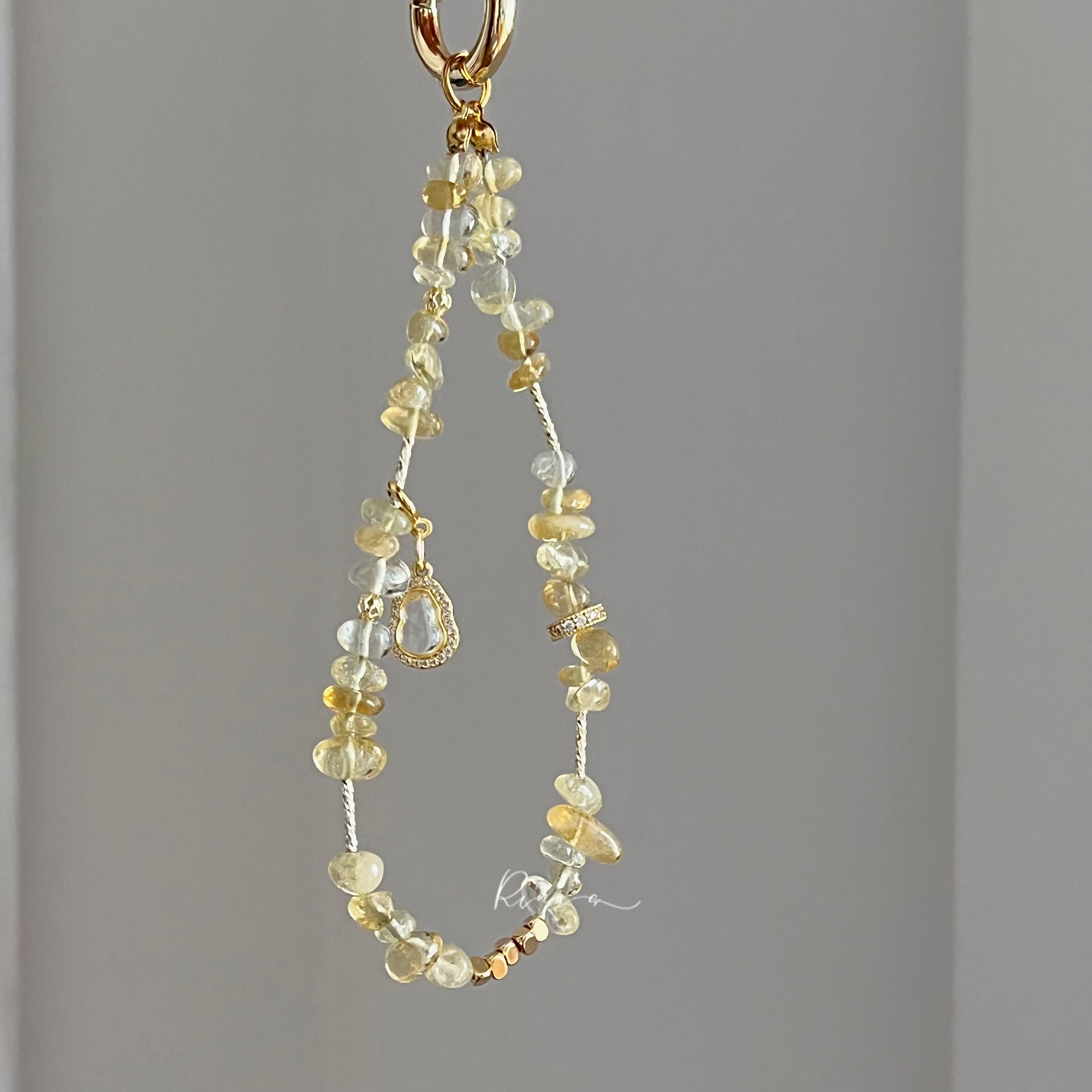 天然黄水晶葫芦新国风优雅女款手机链手机壳挂绳U盘挂饰防丢饰品