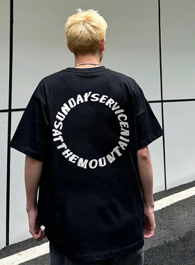 RRR123 X CPFM 侃爷短袖t恤男夏季宽松半袖纯棉潮流圆领体恤上衣