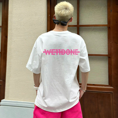 WE11DONE KONNE短袖t恤男夏季男士宽松半袖纯棉潮流圆领体恤上衣
