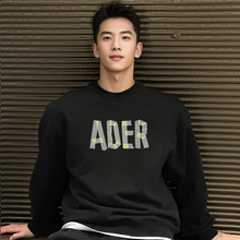 ADER VKTV 折纸字母印花高街小众潮牌宽松百搭情侣圆领卫衣男上衣