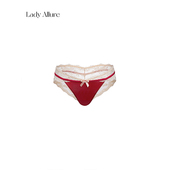 性感蕾丝红色女中低腰轻奢缎面气质三角内裤 「LA」烟熏玫瑰 法式