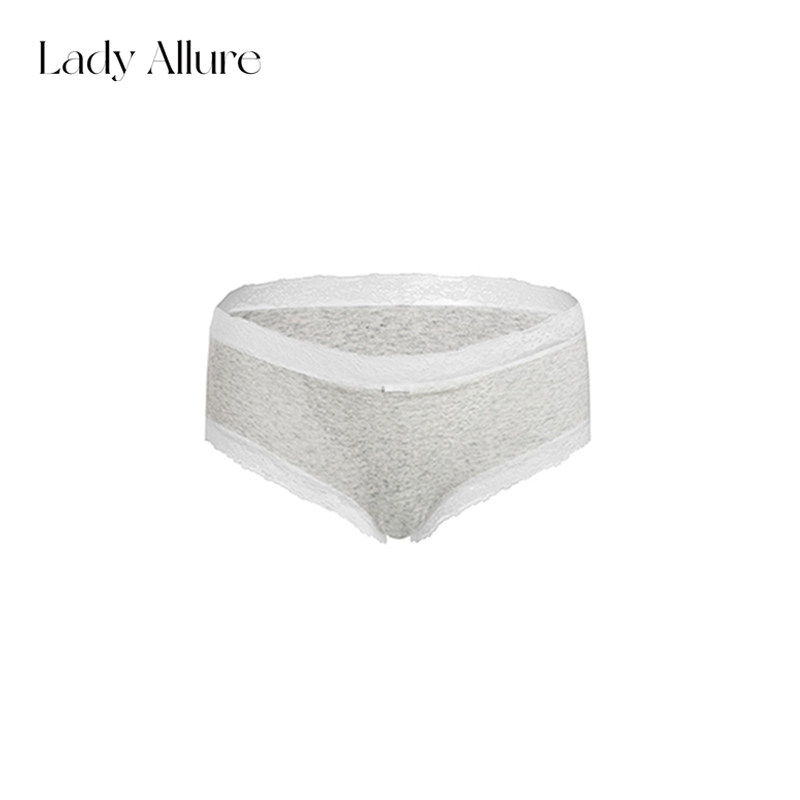 thumbnail for "LA" Warm Palace Naifu Pants | Comfortable cotton range mid-rise warm soft lace edged brushed women's briefs
