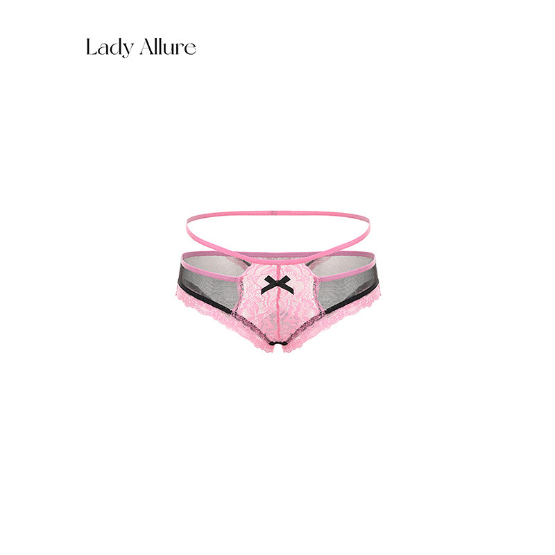 「LA」软曼巴莉*原创性感甜美蕾丝纯欲低腰交叉蝴蝶结三角内裤女,女士内衣/男士内衣/家居服,女三角裤,淘宝优惠券,粉丝福利购,淘宝优惠卷