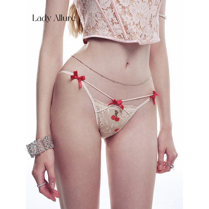 「LA」水果派对* 可爱纯欲网纱女式三角裤性感甜美水果图案薄内裤