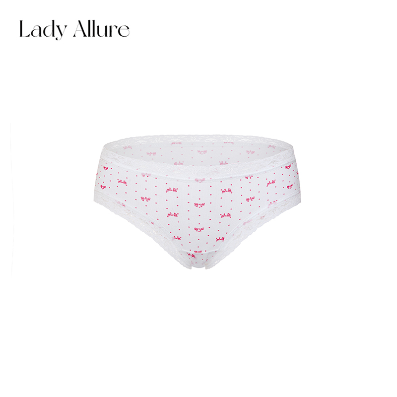 「LA」甜味喵酱*新款可爱小猫咪印花蕾丝花边舒适学生女三角内裤