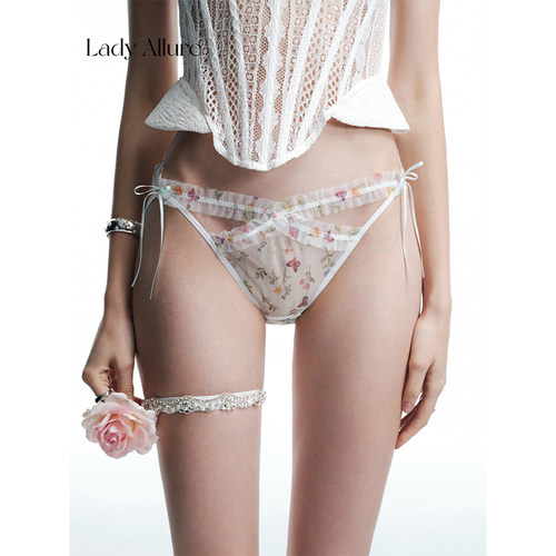 「LA」Noella·隐秘绽放丨软线系列*纯欲网纱交叉镂空碎花内裤女