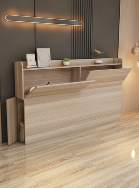 可定制尺寸订做榻榻米床头储物柜简约现代风床头柜带软包靠背白色