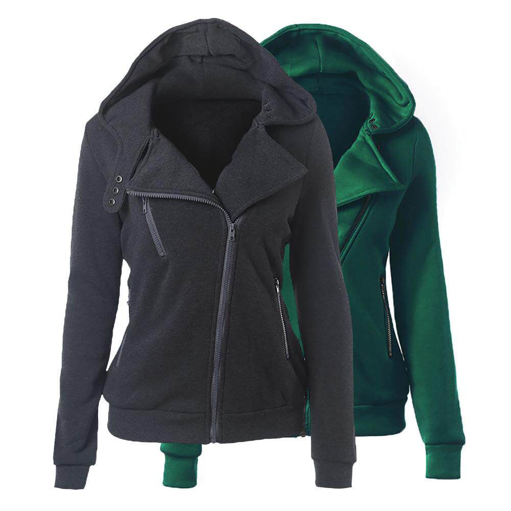 New hooded long-sleeved zipper coat 女士新款连帽长袖拉链外套