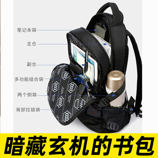 暗藏玄机的书包神器双肩背包可以藏东西暗格学生黑科技零食暗袋