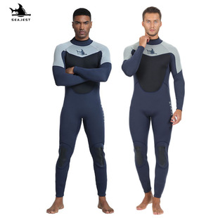 3mm连体潜水服赶海保暖湿衣冲浪服潜水衣长袖防寒浆板浮潜泳衣裤