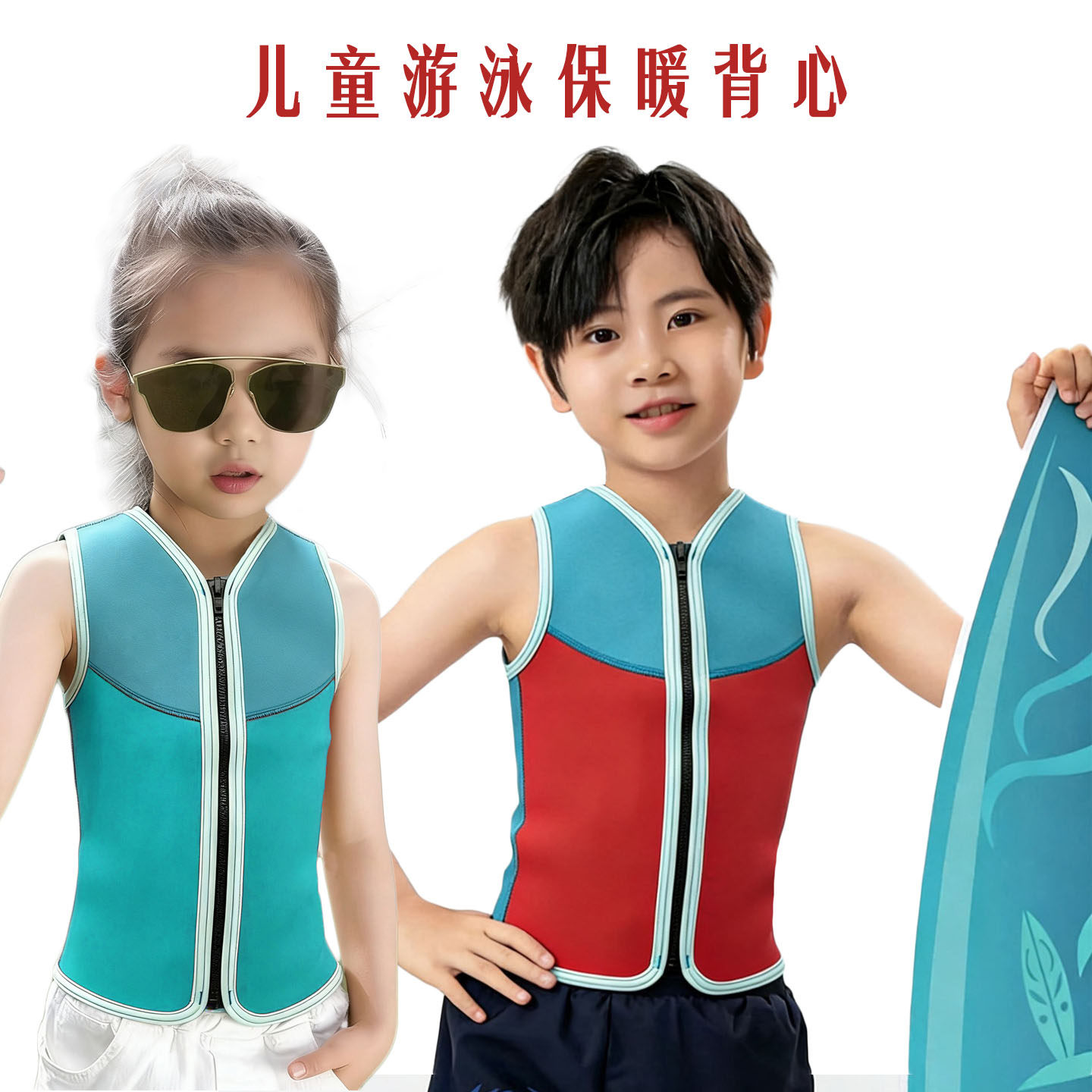 儿童保暖潜水服潜水背心男女童海边浮潜马甲冲浪防寒加厚游泳衣冬