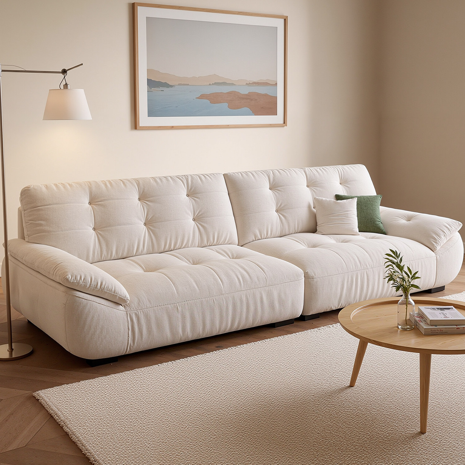 上进布艺沙发云朵防猫抓奶油风可拆洗太空云朵功能客厅雪尼尔沙发