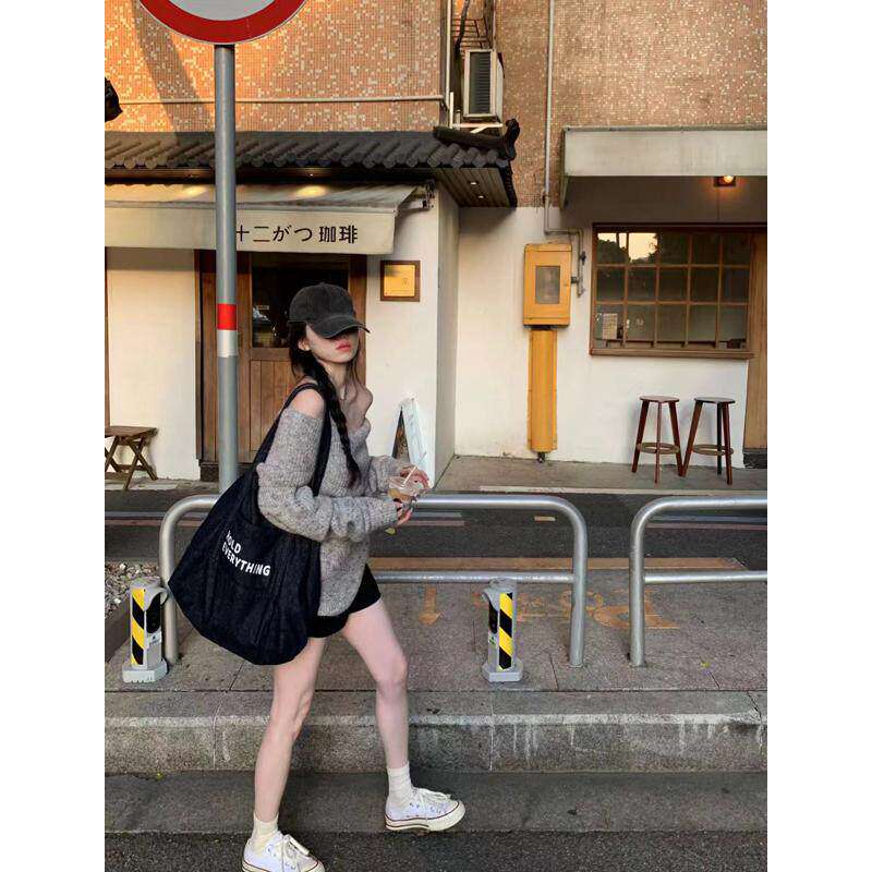 牛仔帆布包包女单肩包大容量购物袋小众文艺托特包休闲百搭手提包