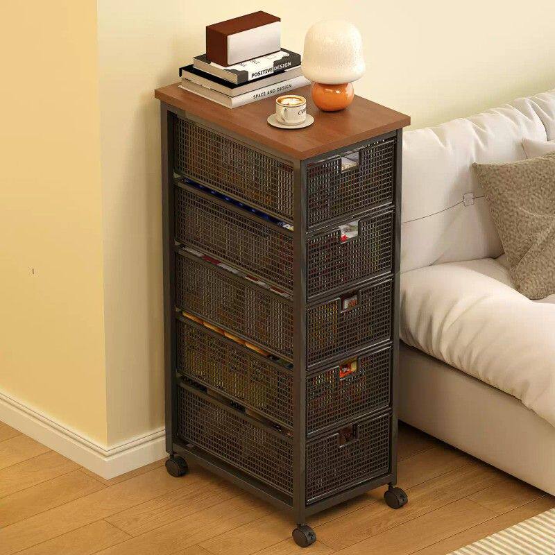 抽屉式收纳柜办公桌下多层可移动储物柜小推车置物架落地夹缝柜子